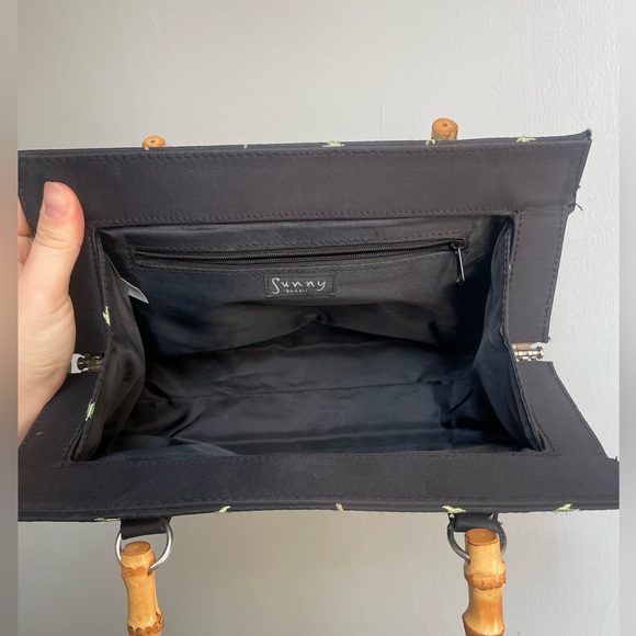 VINTAGE SATIN SUNNY PALM TREE HANDBAG - Picture 3 of 4